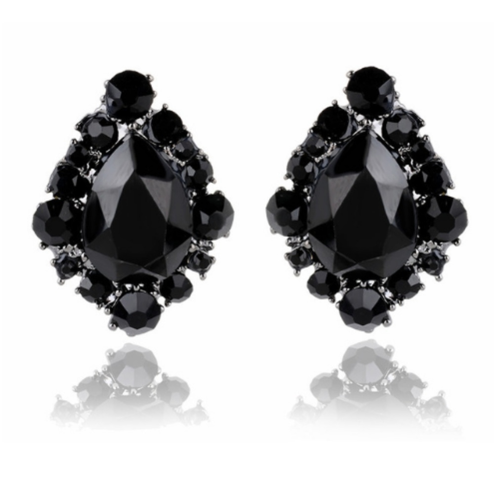 Black Jewel Earrings NWT